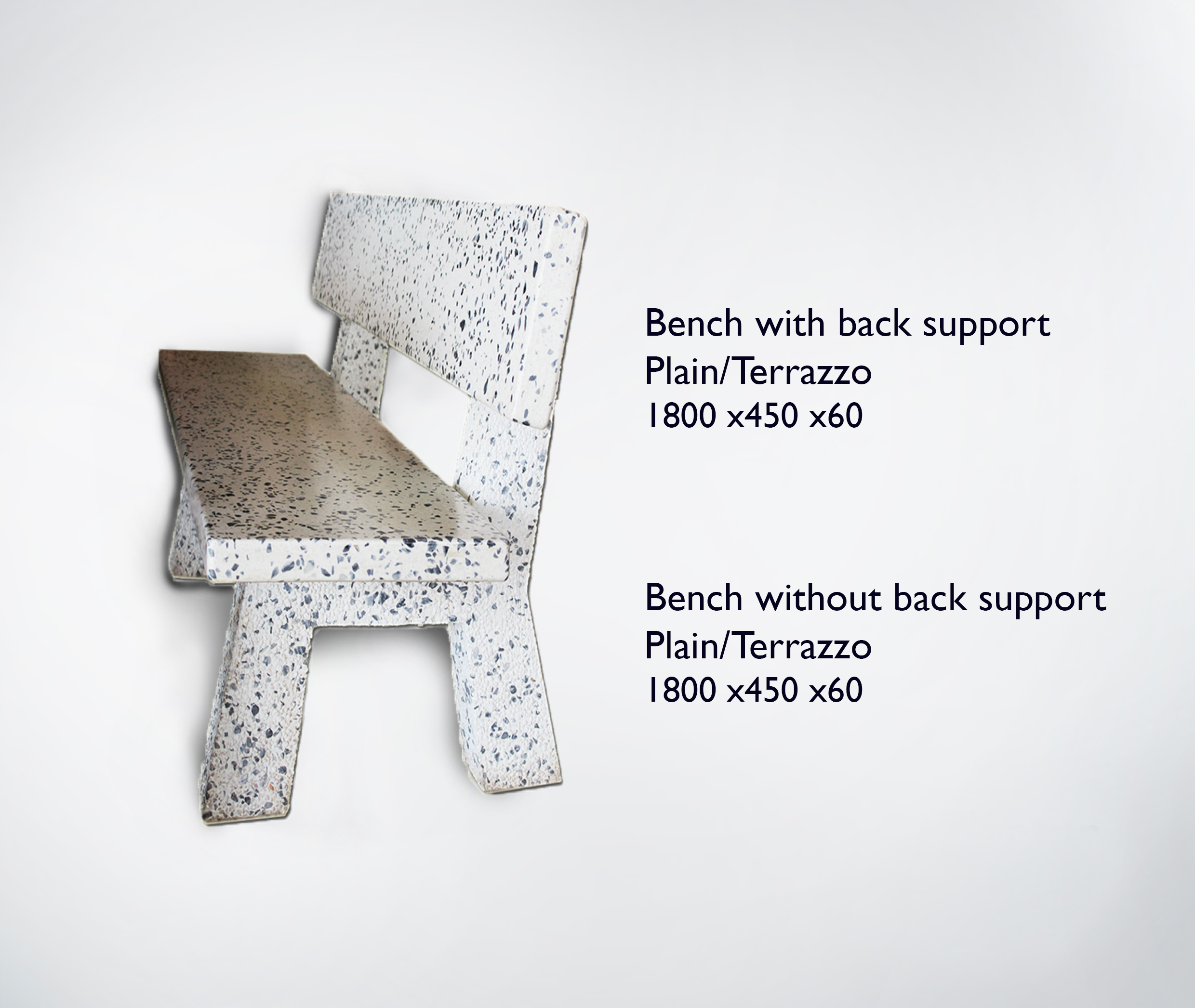 Bench with or without back support